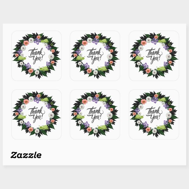 Wedding Reception Rehearsal Elegant Postage Square Sticker (Sheet)