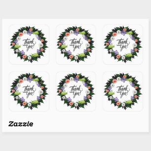 Wedding Reception Rehearsal Elegant Postage Square Sticker