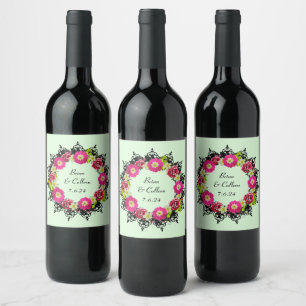 Wedding Reception Rehearsal Elegant Wine Label