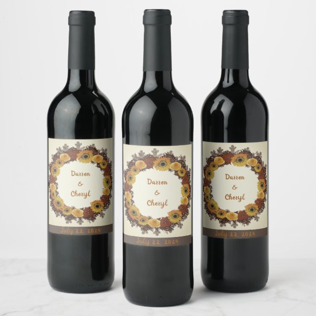 Wedding Reception Rehearsal Elegant Wine  Label (Bottles)