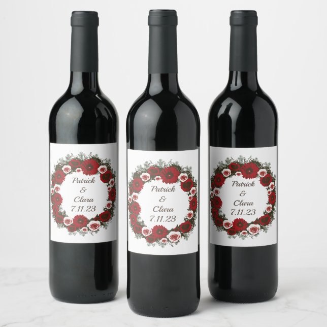 Wedding Reception Rehearsal Elegant Wine  Label (Bottles)