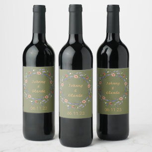 Wedding Reception Rehearsal Elegant Wine  Label