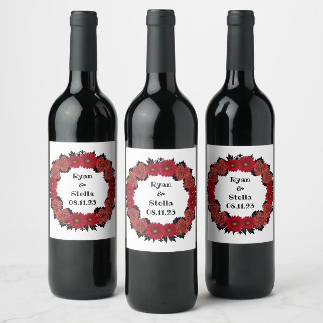 Wedding Reception Rehearsal Elegant Wine  Wine Label (Bottles)