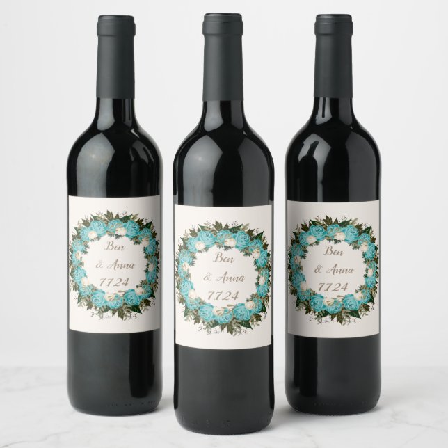 Wedding Reception Rehearsal Elegant Wine  Wine Label (Bottles)