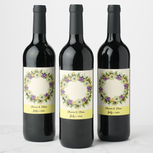Wedding Reception Rehearsal Wine Elegant Label (Bottles)