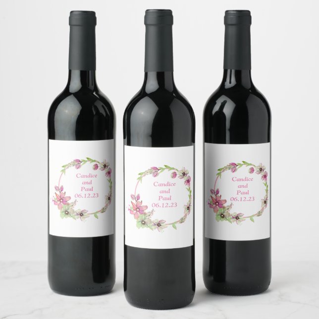 Wedding Reception Rehearsal Wine Elegant Label (Bottles)