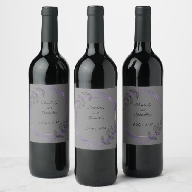 Wedding Reception Rehearsal Wine Elegant Label (Bottles)