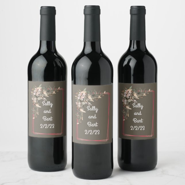 Wedding Reception Rehearsal Wine Elegant Label (Bottles)