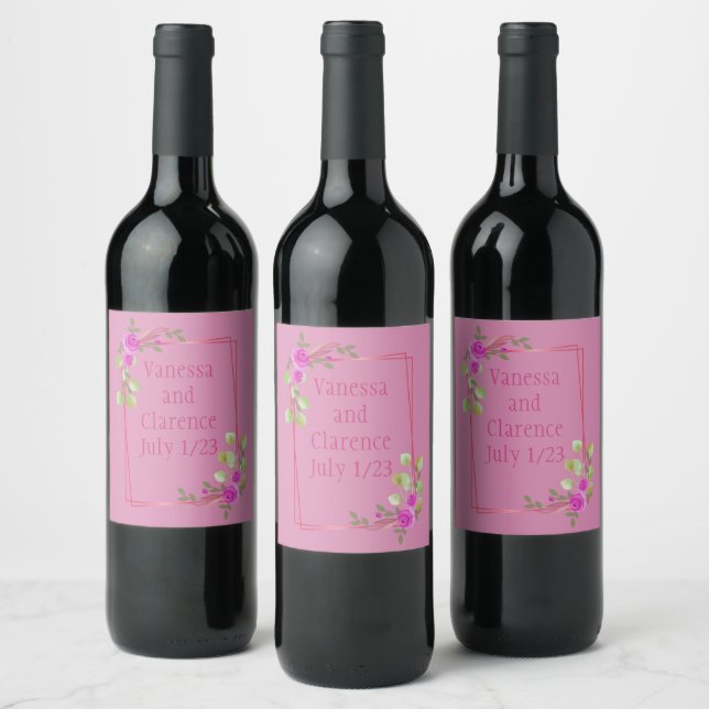 Wedding Reception Rehearsal Wine Elegant Label (Bottles)