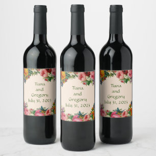 Wedding Reception Rehearsal Wine Elegant Wine Label