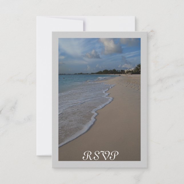 Wedding Reception RSVP fits in square invitation (Front)