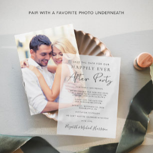 Wedding Reception Save the Date  Vellum Invitations