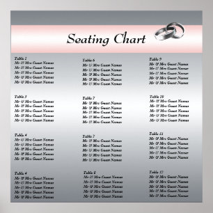 Wedding Reception Seating Chart Poster
