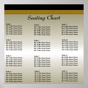 Wedding Reception Seating Chart Poster