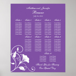 Wedding Reception Seating Chart - Standard Sizes