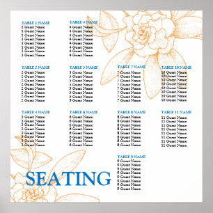 Wedding Reception Seating Chart Template