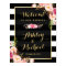 Wedding Reception Sign Gold Vintage Floral Stripes
