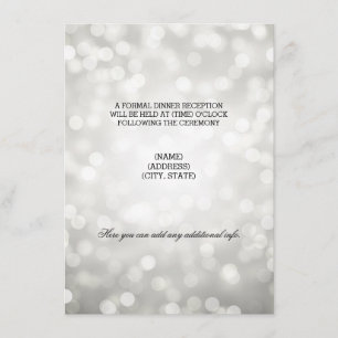 Wedding Reception Silver Glitter Lights Invitation