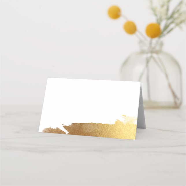 WEDDING RECEPTION stylish luxe gilded gold Place Card (Front)