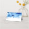 WEDDING RECEPTION stylish watercolor splash blue