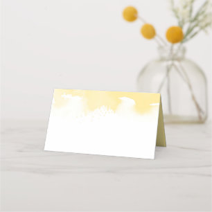 WEDDING RECEPTION stylish watercolor yellow Place Card
