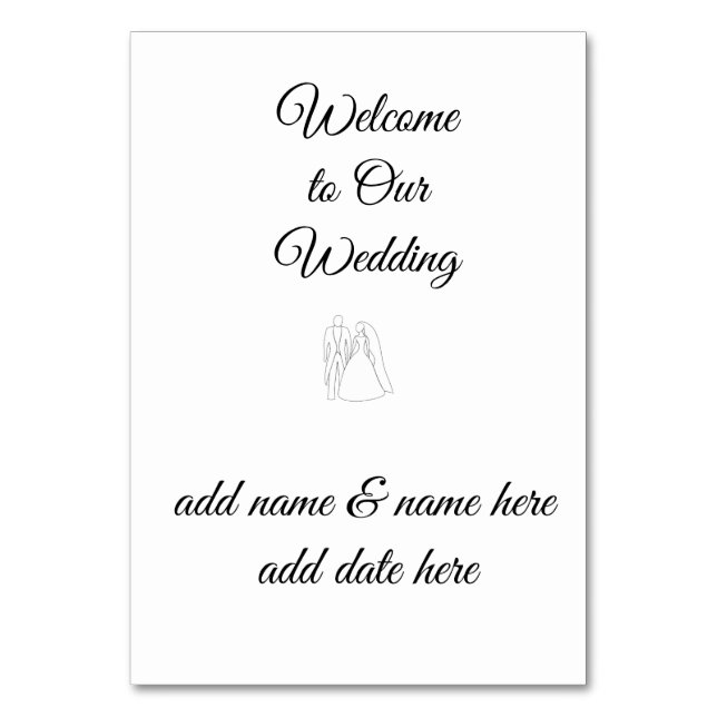 Wedding / Reception Table Card (Front)