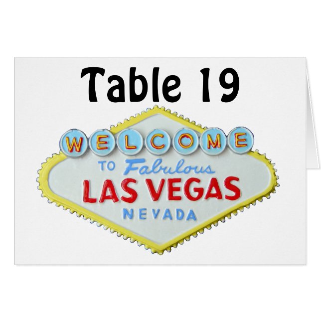 Wedding Reception Table Number Las Vegas (Front Horizontal)