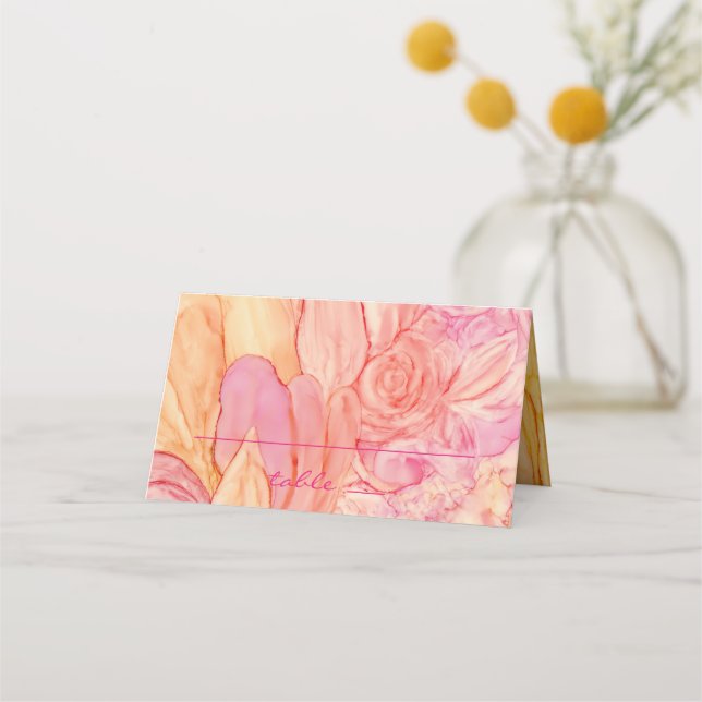 Wedding Reception Tent Card Fresh Flowers (Front)