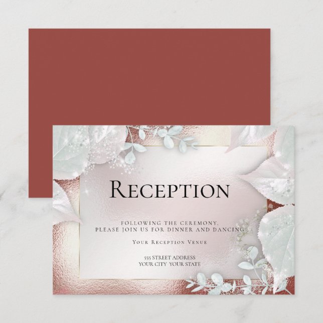 WEDDING RECEPTION | Terracotta Shimmer  Invitation (Front/Back)