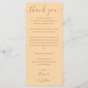 Wedding Reception Thank You Champagne Place Card