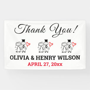 Wedding Reception Thank You Cute Couple Banner