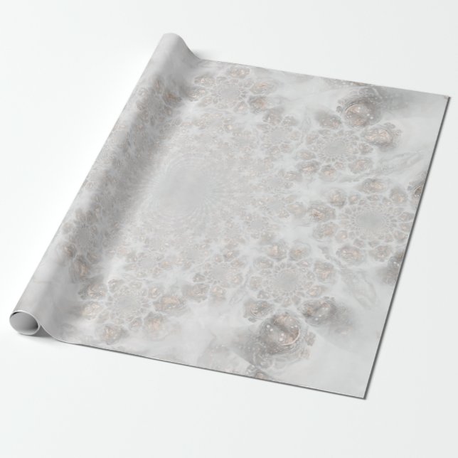 Wedding Reception White Silver Gold Simple Elegant Wrapping Paper (Unrolled)