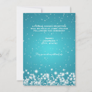 Wedding Reception Winter Sparkle Turquoise Invitation
