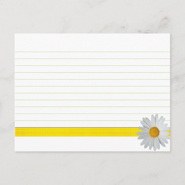 Wedding Recipe Card Bright  Daisy (Front)