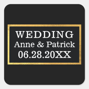 wedding rectangle sign square sticker