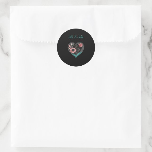 Wedding Red Heart Envelope Sticker Labels Seal (Bag)