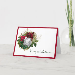 Wedding Red Roses Congratulations Card
