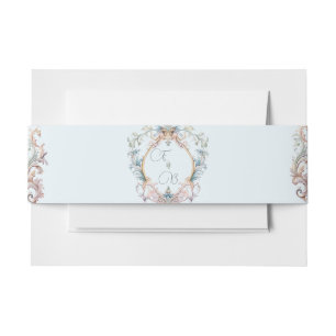 Wedding Regency Vintage Theme Monogram Crest Invitation Belly Band