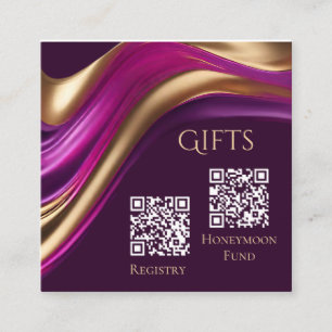 Wedding Registry and Honeymoon Fund-Modern- Square Business Card