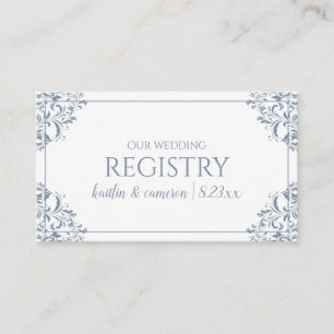 Wedding Registry Cards - Nadine - Dusty Blue