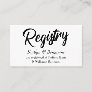 Wedding Registry Cards w/ Bold Handwriting Script