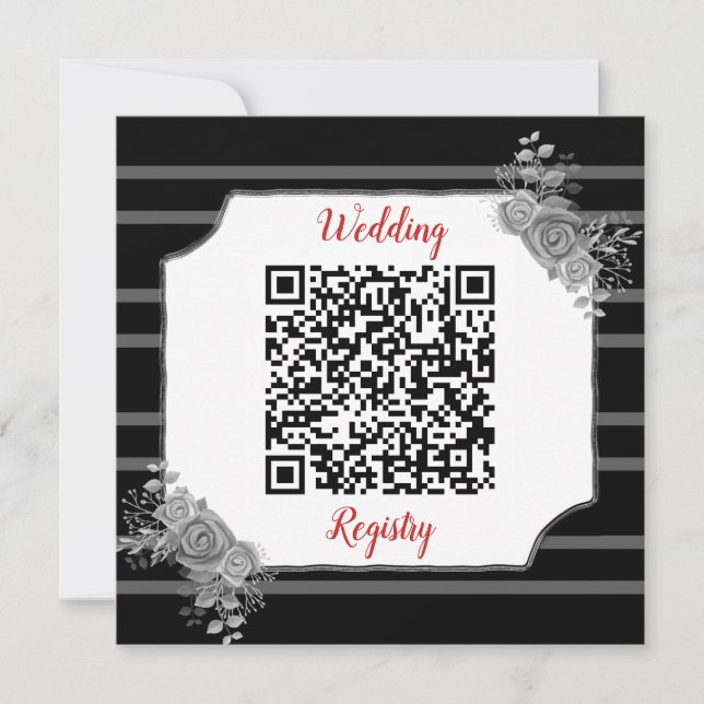 Wedding Registry Custom QR Code and Text Save The Date (Front)