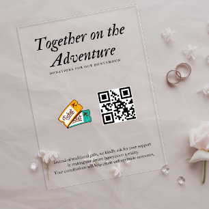 Wedding Registry Honeymoon Fund Qr Code Gift Acrylic Invitations
