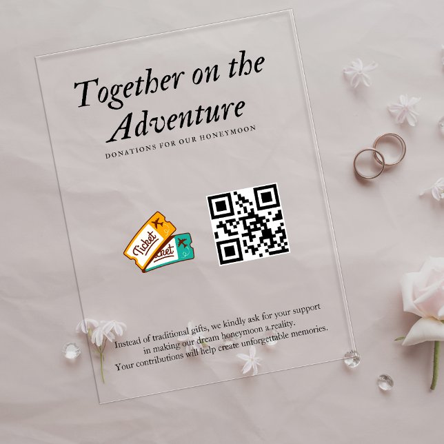 Wedding Registry Honeymoon Fund Qr Code Gift Acrylic Invitations (Wedding Registry Honeymoon Fund Qr Code Gift Acrylic Invitations)
