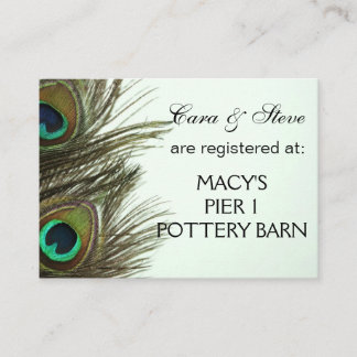 Wedding Registry Peacock Feather Cards