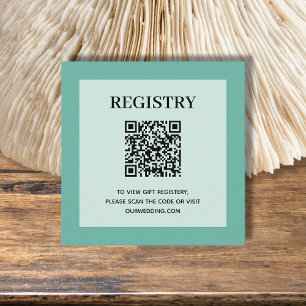 Wedding Registry QR Code Aqua Enclosure Card