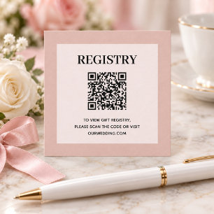 Wedding Registry QR Code Dusty Pink Enclosure Card