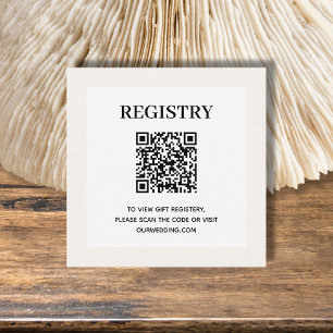Wedding Registry QR Code Enclosure Card