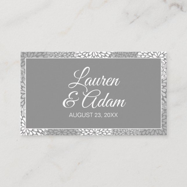 Wedding Registry -Registered Cards - Grey Floral (Front)