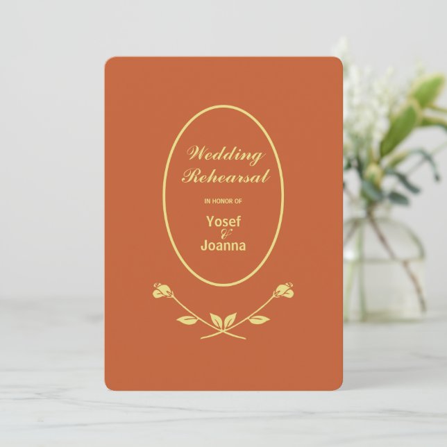 Wedding Rehearsal and Dinner Invitation (Standing Front)